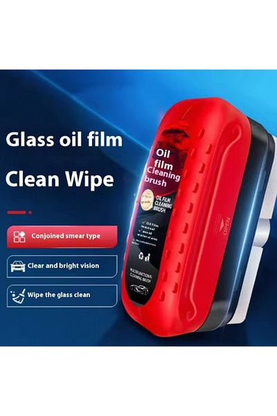 Choice 1 pc red Red Car Glass Oil Film Cleaner Brush Strongly Removes Windshield Side Windows Rearview Mirr