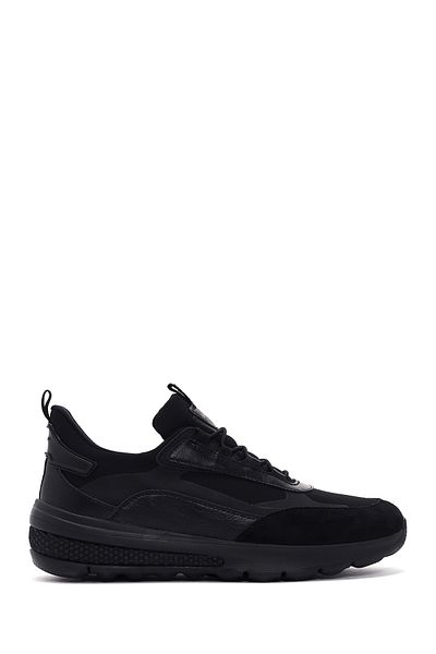 Geox Spherica Active Men's Leather Sneaker - Black, Lace-up U45bad01122c9999