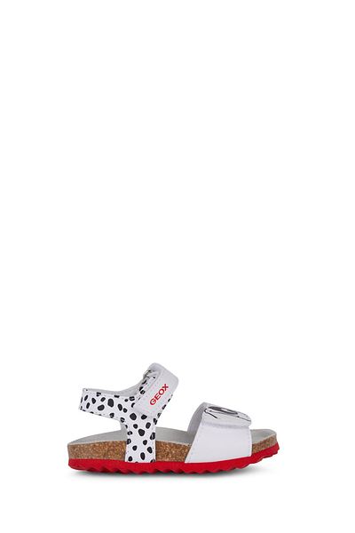 Geox Holčička bílé kožené sandály s chalki páskem B452Rb0003Wc0404