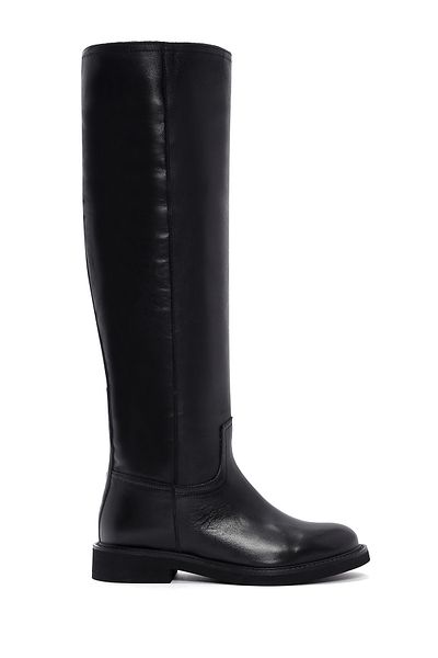 Derimod Women's Black Leather Casual Leather Boots 24Wfd 550618