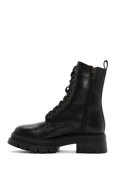Derimod Black Leather Women's Boots - Zippered, 24wfd 140418