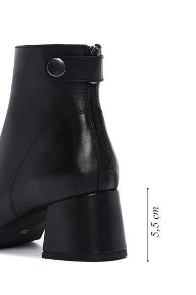 Derimod Women's Black Zippered Heeled Leather Boots 24Wfd280318