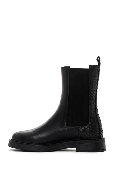 Derimod Black Leather Women's Chelsea Boots - 24WFD 200014