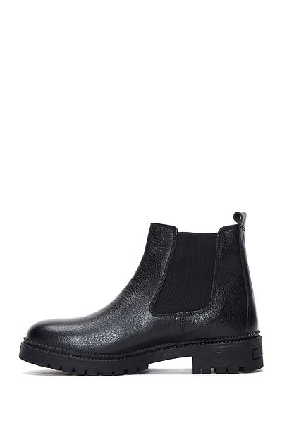 Derimod Women's Black Leather Chelsea Boots 24Wfd4119Ft