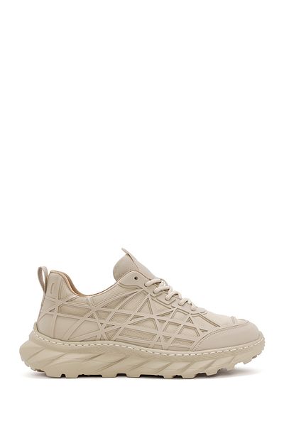 Derimod Beige Men's Sneakers - Lace-Up and Thick Sole Fabric 24Wfd 690014