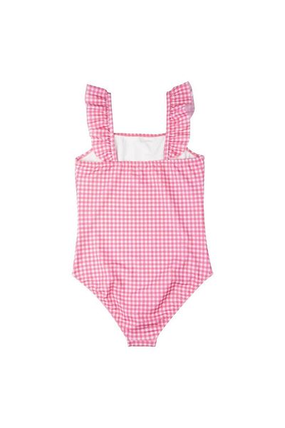 Swimfoam Pink Plaid Ruffle Swimsuit for Girl