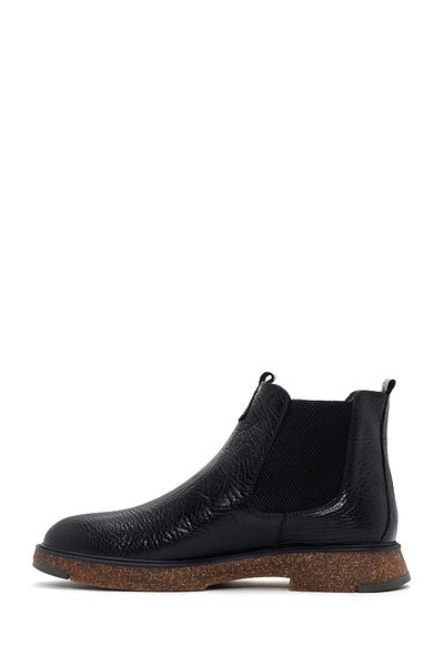 Derimod Men's Black Leather Casual Chelsea Boots 24Wfd6704Ft