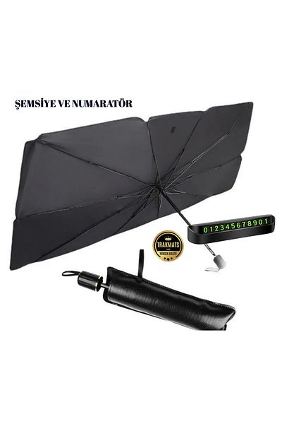 TRAKMATS Parasolar universal pentru parbriz Ford Kuga, pliabil, negru