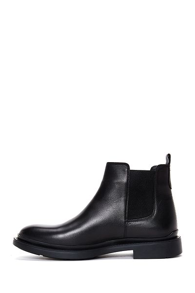 Derimod Men's Black Leather Casual Chelsea Boots 24Wfd 640018