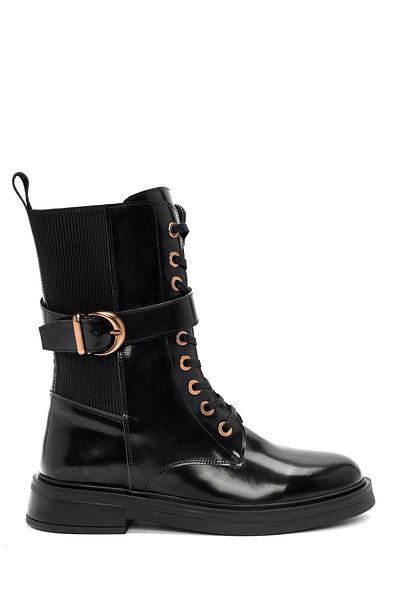 Derimod Black Leather Women's Boots - Zippered, 24Wfd 202022