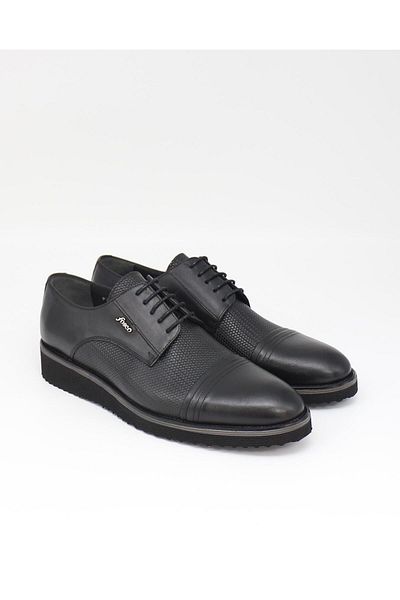 Fosco 7042 Black Genuine Leather Casual Men's Shoes