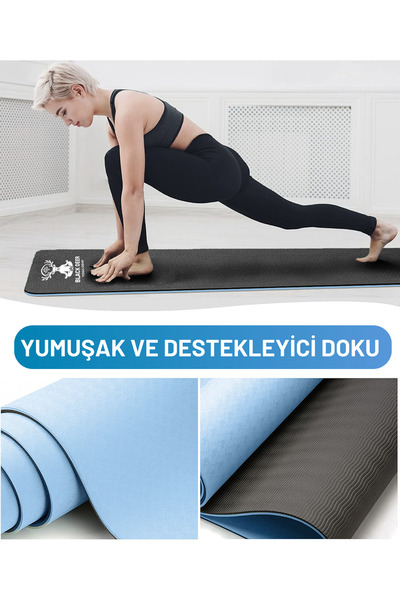 BLACK DEER Premium Kaymaz Pilates ve Yoga Matı – Çift Yüzeyli, Ekstra Konforlu ve Dayanıklı