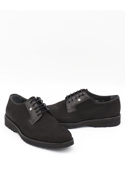 Fosco 2804 Black Suede Genuine Leather Eva Sole Men's Shoes