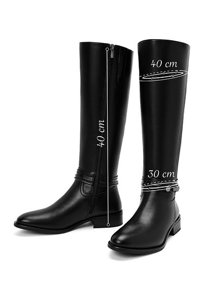 Derimod Women's Black Zippered Accessory Detailed Boots 24Wfe 254218