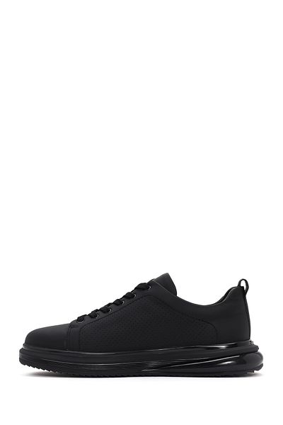 Derimod Men's Black Lace-Up Perforated Leather Sneakers 24Wfd6425Di