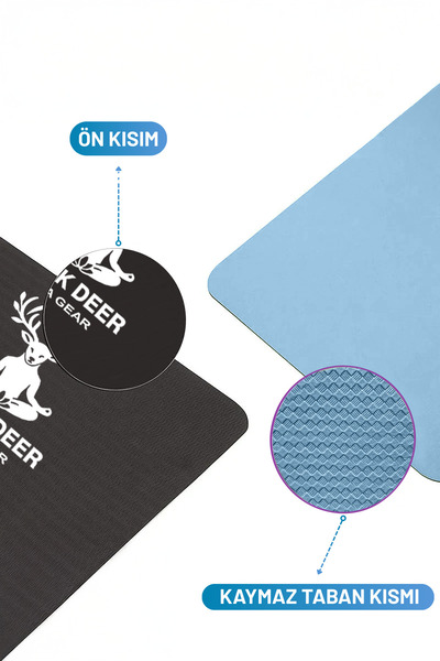 BLACK DEER Premium Kaymaz Pilates ve Yoga Matı – Çift Yüzeyli, Ekstra Konforlu ve Dayanıklı