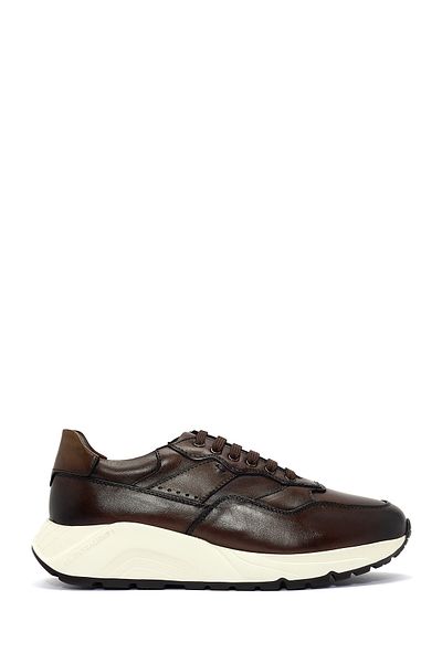 Derimod Men's Brown Thick Sole Lace-Up Leather Sneaker 24Wfd 724518