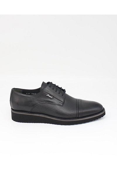 Fosco 7042 Black Genuine Leather Casual Men's Shoes