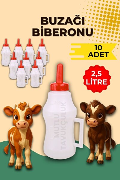 Genel Markalar 10 Adet Buzağı Biberon Dana Süt Biberonu 2.5 Litre Büyükbaş Inek Sığır Manda Yavrusu Için Süt İçirme