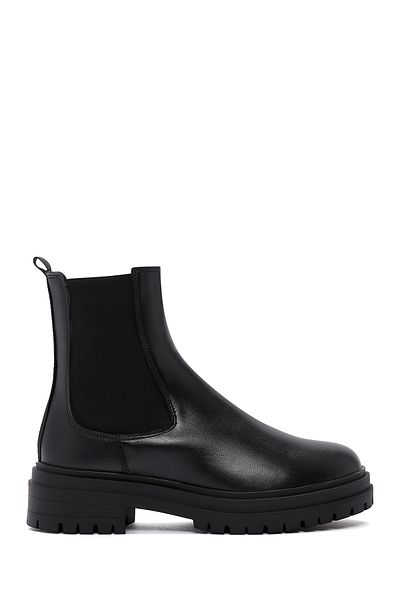 Derimod Women's Black Zipper Detailed Chelsea Boots 24Wfe 400818