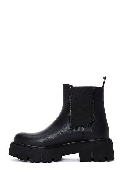 Derimod Women's Black Thick Soled Chelsea Boots 24Wfe 220818