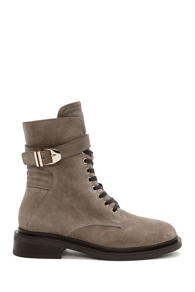 Derimod Women's Mink Zippered Suede Leather Boots 24Wfd 201310