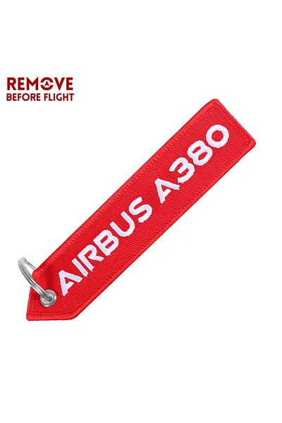 Choice Red A380 Aviation Keychain A320neo Airbus Logo Both Sides Embroidery Car Keychain Accessories Backpa