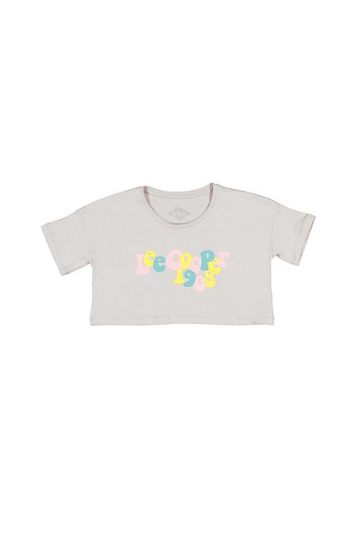 Lee Cooper 90's Girl's 100% Cotton O Neck T-Shirt Stone
