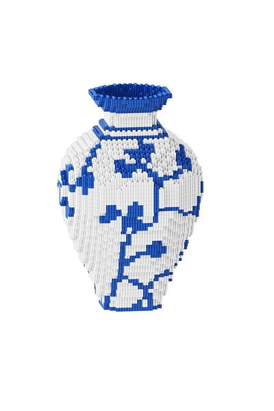 Choice White 28cm Creative Diy Chinese Style Blue And White Porcelain Vase Puzzle Building Block Educationa