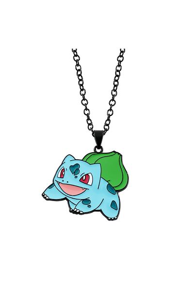 Choice Bulbasaur Anime Pokemon Metal Pendant Necklace, Cute Figure, Pikachu, Squirtle, Psyduck, Charmander,