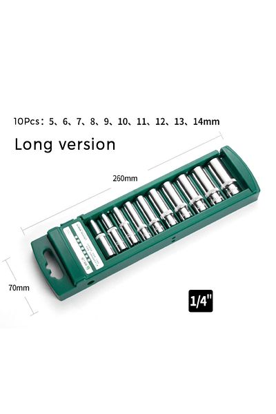 Binoax Light Blue Hex Socket Wrench Head Set For Ratchet 1/4 3/8 1/2 Short Long Socket Deep Nut Driver Slee