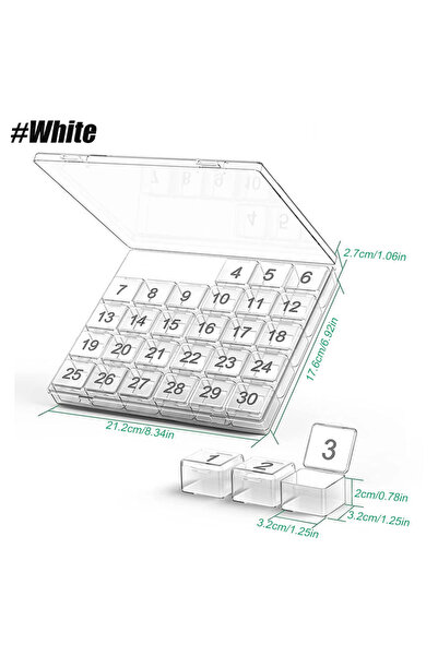 Choice منظم حبوب أبيض، مرة واحدة يوميًا، صندوق منظم حبوب لمدة 30 يومًا، حقيبة...