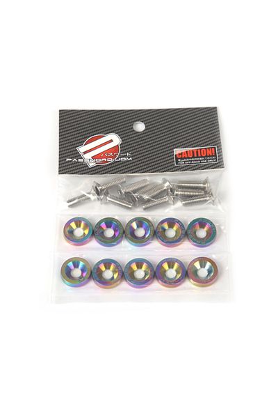 mrhello Multicolor M6 Aluminum 10 Pcs/pack Car Modified Hex Fasteners Fender Washer Jdm Bumper Engine Concav