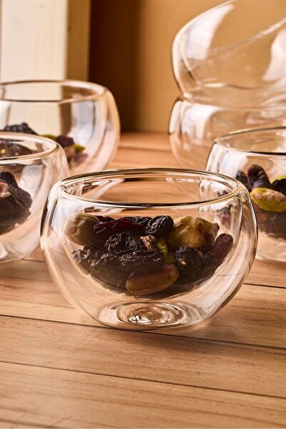 Perotti وعاء صلصة زجاجي صغير مزدوج الجدار من Bowy مكون من 6 قطع