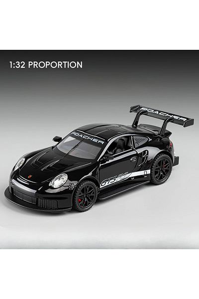 Choice Black 1:32 Alloy Diecast Gt3 Rs Toys Cars Models Wheel Pull Back 4 Doors Opened Supercar With Light