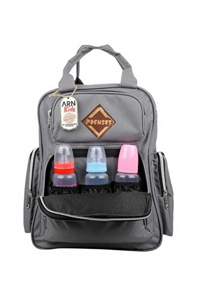 Arn Kids حقيبة ظهر للعناية بالطفل باللون الرمادي من روما موديل مع جيوب زجاجات...