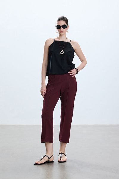 BE BLUE Claret Red Flare Pants