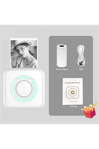 Choice green MINI Print Portable Thermal Printer Photo Pocket Thermal Label Printer 58mm Printing Wireless