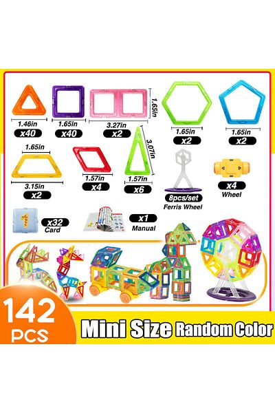 Choice Mini Size 142pcs 64-184pcs Kids Magnetic Building Blocks Mini Size Magnet Toys For Boys Construction