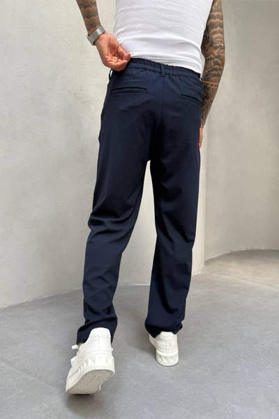 MADZEYMODA Сині баггі-штани - KE-1000 Чоловічі штани з плісированою тканиною