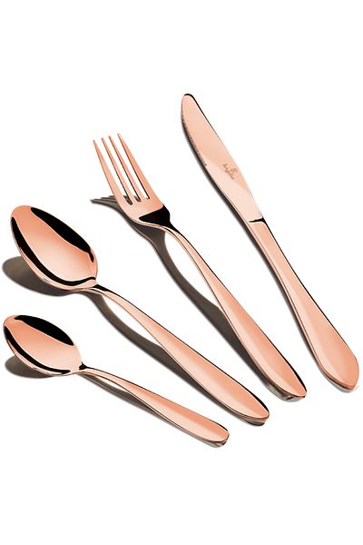Berlinger Haus 24-piece cutlery set, satin stainless steel, Rosegold Metallic Line