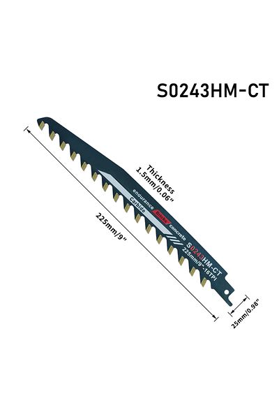 Choice S0243hm-ct Versatile Alloy Reciprocating Saw Blade For Cutting Bubble Brick Hollow Brick Red Brick A