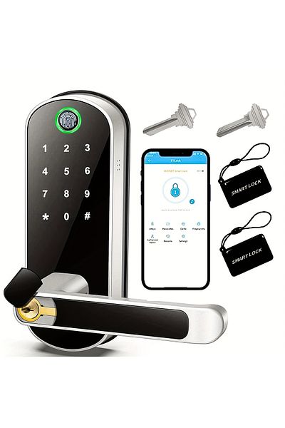 Choice Silver Smart Fingerprint Door Lock App Remote Control Keyless Wifi Digital Touchscreen Lock Nfc Ip67