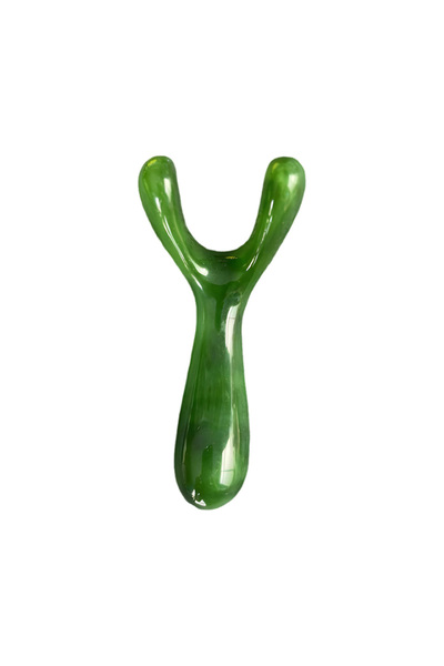 Choice Green Resin Face Lifting Scraping Massage Nose Lifting Massage Y-shape Fork Guasha Massage Reduce Pu