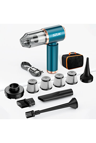 Choice1 Blue 4hapa bag SZUK Car Vacuum Cleaner Strong Suction Wireless Portable Cleaning Machine Handheld Mi