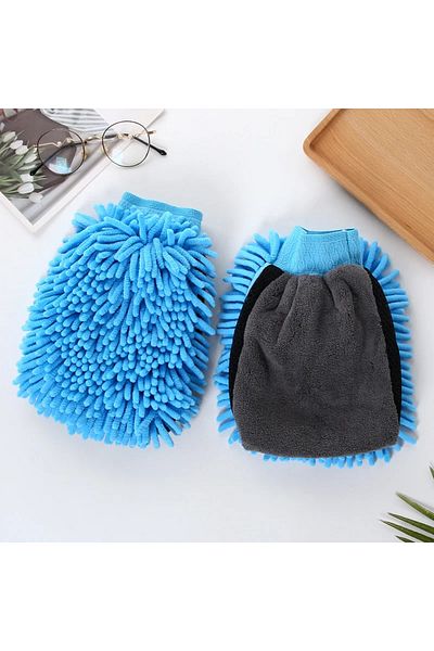 Choice Light Blue Car Wash Glove Coral Mitt Soft Anti-scratch For Auto Wash Multifunction Thick Cleaning Gl