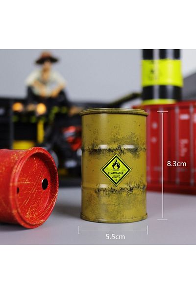 Choice F Chemistry Oil Drum Model Iron Mini Oil Drum Model Car Model Storage Box Desktop Decoration War Ga.