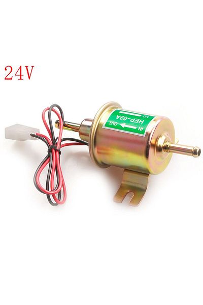 SPEEDRACING 24v Gold 12v/24v Universal Electric Fuel Pump Low Pressure Bolt Fixing Wire Diesel Petrol Hep-02a Fo