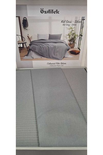 Özdilek Colourist Ash Gray-Silver Double Pique Set