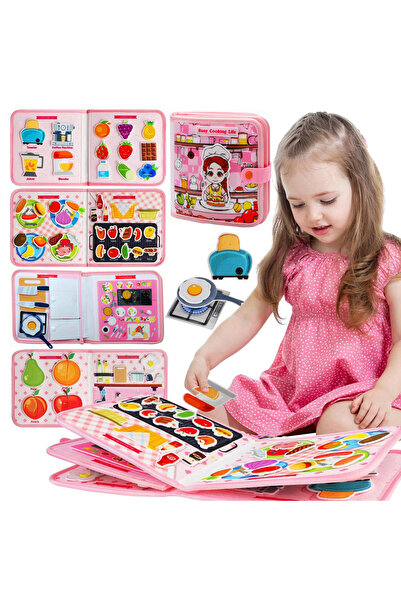 Choice كتاب طبخ للأطفال الصغار، ألعاب مونتيسوري، لوحة مشغولة، مشهد حيوانات ال...